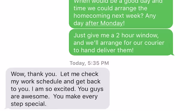 Review "You make every step special.".